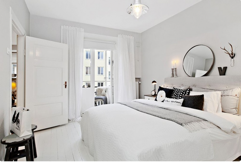 Một mẫu phòng ngủ ngập tràn sắc trắng tinh khôi