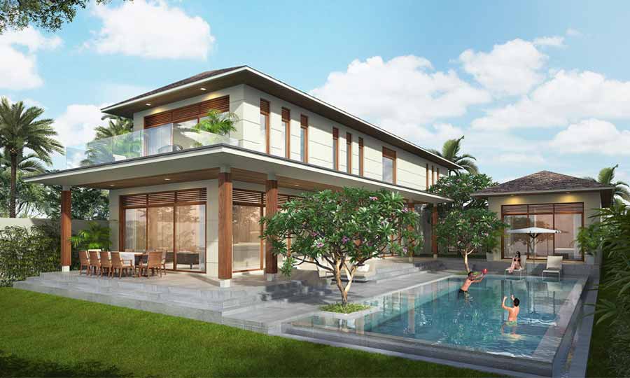 Thiết kế Villa nghỉ dưỡng hiện đại 2 tầng Tại Ninh Bình  BT 2125